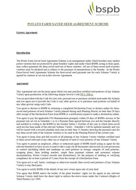 BSPB Potato Grower Form