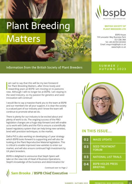 Plant Breeding Matters Summer 23 Cover